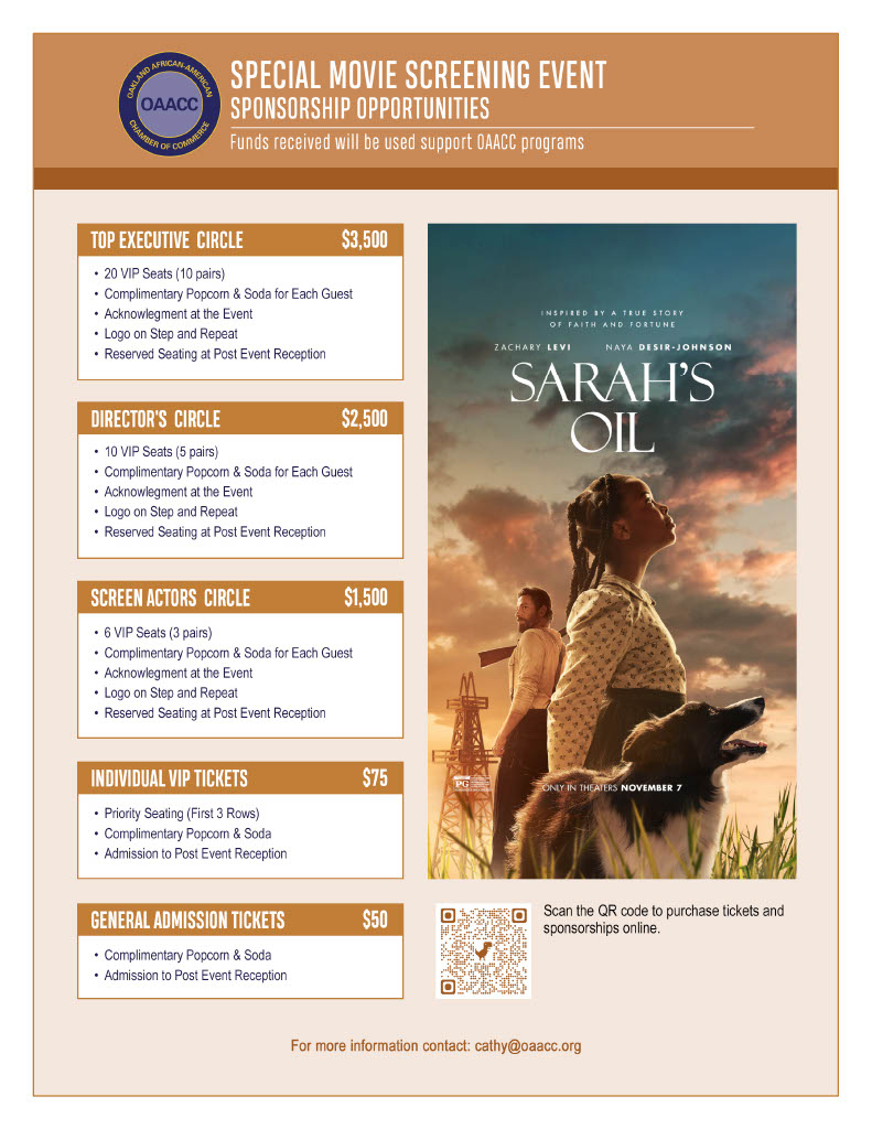 Special Movie Screening Event for Sarah’s Oil